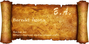 Bernád Ágota névjegykártya